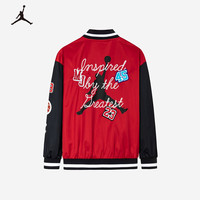 NIKE JORDAN 耐克AJ童装男童梭织夹克2024春秋拼色时尚儿童上衣外套 杰斯特红 140/68(S)