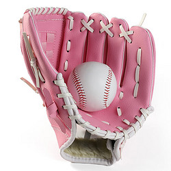 INVUI 英辉 棒球手套 投球垒球儿童款加厚耐磨捕手手套（1软棒球） S码 粉色