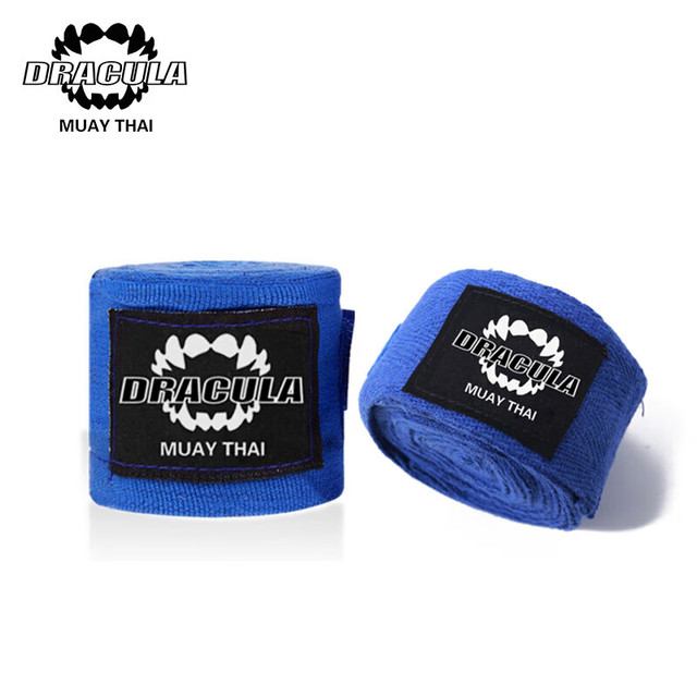 MUAYTHAI DRACULA 泰拳德古拉 拳击绷带 拳击绑带散打搏击泰拳运动绷带绑手带 蓝色 3M一对