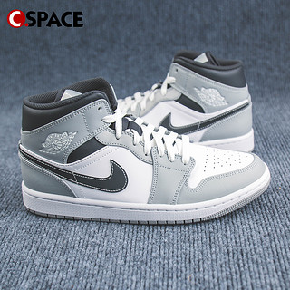 AIR JORDAN Cspace P26 Air Jordan 1 Mid AJ1 灰白黑 复古 篮球鞋554724-078