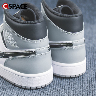 AIR JORDAN Cspace P26 Air Jordan 1 Mid AJ1 灰白黑 复古 篮球鞋554724-078