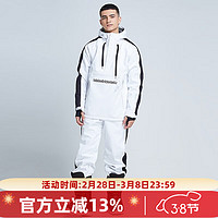 DOOK SNOW2023滑雪服套装滑雪装备男女户外单板双板雪服滑雪服户外 白色（男） L