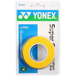 YONEX 尤尼克斯 AC102 拍柄防滑胶 黄色 三条装 薄款