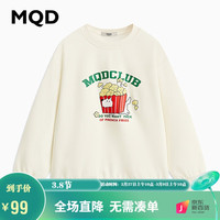 马骑顿 MQD童装男大童24春学院风卡通休闲运动圆领卫衣 米白 150cm
