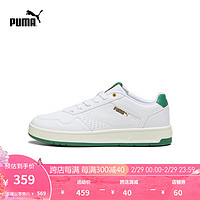 彪马（PUMA） 男女同款复古休闲鞋 COURT CLASSIC 395018 白-深绿色-金色-03 38