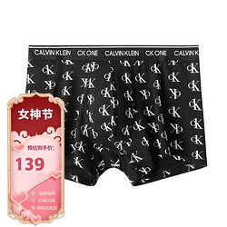 卡尔文·克莱恩 Calvin Klein CK男士时尚舒适平角内裤 黑色字母logo 000NB2216ASL5 M