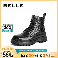 BeLLE 百丽 休闲靴子男鞋冬季商场同款牛皮时尚马丁靴加绒8CP01DD3