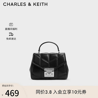 CHARLES & KEITH CHARLES&KEITH24春季时尚金属扣手提斜挎信封包女CK2-50782311 Noir黑色 S