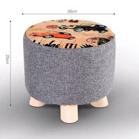 百裕达小凳子家用时尚创意圆凳沙发凳实木矮凳客厅布艺墩子换鞋凳小板凳 老爷车-25高(单只装)