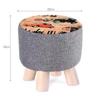 百裕达小凳子家用时尚创意圆凳沙发凳实木矮凳客厅布艺墩子换鞋凳小板凳 老爷车-28高(单只装)