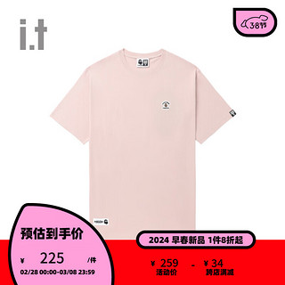 fingercroxx it 男装春夏时尚LOGO纯色圆领短袖T恤00402XM PKL/粉红色 L