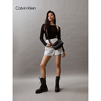 Calvin Klein Jeans24春夏女莱赛尔混纺性感露背抽绳背心针织衫J223150 BEH-太空黑 M