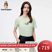 Hush Puppies暇步士女装2024春季天丝混纺简约垂坠感抑菌T恤 125薄荷绿 M