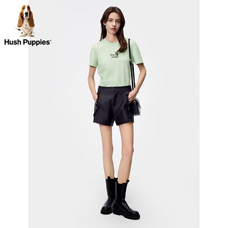 Hush Puppies暇步士女装2024春季天丝混纺简约垂坠感抑菌T恤 528奶白色 S