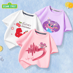 sesamestreet芝麻街儿童纯棉短袖t恤3件装123件