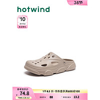 热风2024年夏季男士时尚拖鞋 08杏色（H62M4208） L 适用43—44的脚