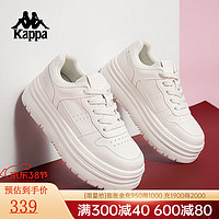 Kappa 卡帕 女鞋新年板鞋子女2024春季厚底百搭休闲鞋运动小白鞋 经典白 39