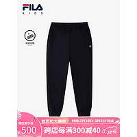 FILA【凉感科技】斐乐儿童童装2024夏季中大童男童针织长裤 RD宝蓝-NV 160