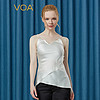 VOA 缎面丝绸可调节肩带不对称下摆原创设计桑蚕丝打底吊带 B06 缎面流纹白（W14） 170/XL