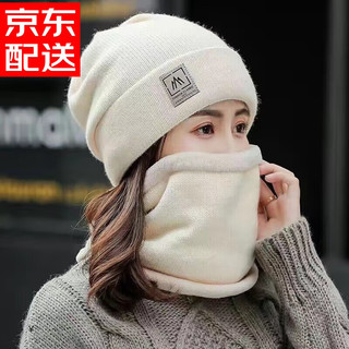 佳烜帽子女冬天潮保暖秋冬季女士百搭毛线帽加绒针织帽韩版骑车护耳帽 浅灰色