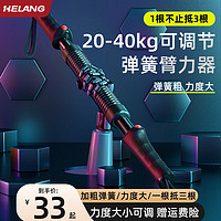 赫朗（HELANG）臂力棒可调节20一70公斤臂力器男拉力器弹簧手臂锻炼器材 20~40kg/力度可调节/初学