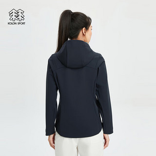 KOLON SPORT/可隆软壳夹克 女子户外运动休闲TECHSHELL防风防泼水外套 LKJK4SN144-BK 黑色 155/XS