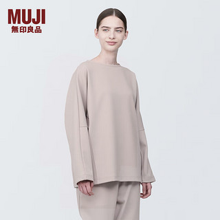 无印良品（MUJI）Labo男女通用不易沾水双层编织长袖套头衫男式女式格雷系BF1B9A4S