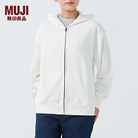 无印良品 MUJI 女式 毛圈 拉链连帽衫 女长袖外套春季款 BBQ91C4S 白色 S 155/80A