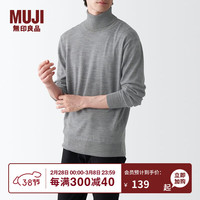 無印良品 MUJI（無印良品 ）男式 天竺 可水洗 高领毛衣 AAC03A1A 长袖针织衫
