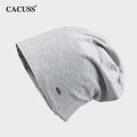 CACUSS帽子男女士春秋薄款棉包头套头帽夏季空调睡觉保暖月子帽产后浅大 浅灰大号（适合头围59-62CM）