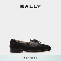 BALLY巴利【】24春夏PLUME品牌标识皮革男士改良船鞋6308053 黑色 41