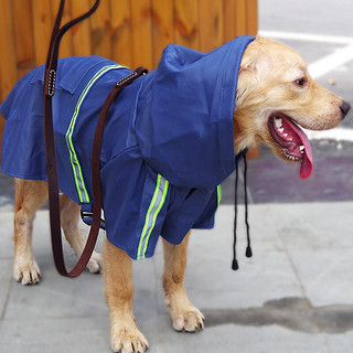 尛宝 宠物狗狗雨衣防水服中型大型犬金毛萨摩柴犬雨天衣服两脚防水雨披 粉色雨衣 2XL