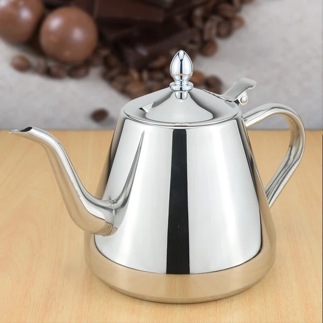 三洽（SANQIA） 304不锈钢水壶茶海水壶电磁炉茶台小水壶餐厅水壶家用泡茶壶 1300ml连盖带滤网(304)