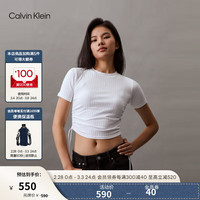 Calvin Klein Jeans24春夏新款女士时尚抽绳下摆刺绣辣妹短袖T恤J223483