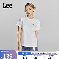 李 Lee24早春新品标准版圆领渐变Logo印花女短袖T恤休闲LWT0082294LE