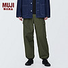 无印良品 MUJI 男式 棉 轻便工装裤 男士裤子男款 工装裤 AE0XOA4S 深绿色 M(170/80A)