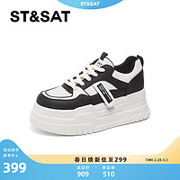 ST&SAT; 星期六 鞋子女2024新款爆款百搭黑白厚底小白鞋运动休闲板鞋女