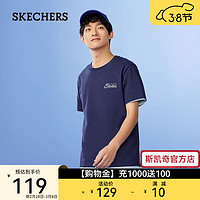 斯凯奇（Skechers）男女运动T恤L224U079 海军蓝/00DU XS