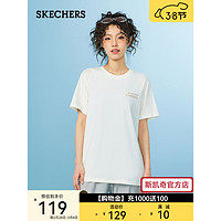 斯凯奇（Skechers）男女运动T恤L224U079 棉花糖白/0074 S