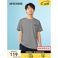 斯凯奇（Skechers）男女运动T恤L224U079 中花灰/004F S