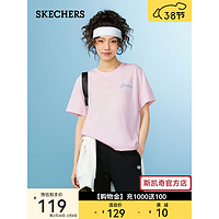 斯凯奇（Skechers）男女运动T恤L224U079 淡粉红色/03JG XS