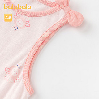 巴拉巴拉婴儿衣服宝宝连体衣全棉哈衣爬服2024夏装薄两件装萌 红色调00366 66cm