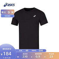 亚瑟士ASICS运动T恤男子跑步短袖透气舒适运动上衣 2031E435-001 黑色 L