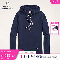 布克兄弟（BrooksBrothers）男士春秋美式休闲纯色针织连帽卫衣