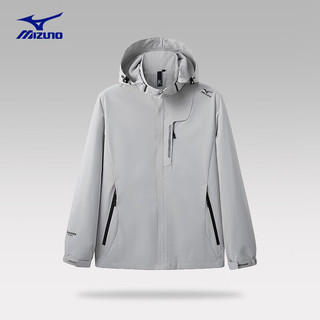 美津浓（MIZUNO）户外休闲夹克男女春秋薄款防风防水外套RTA2CC3103 雾莲白 4XL
