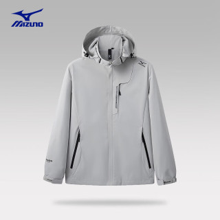 美津浓（MIZUNO）户外休闲夹克男女春秋薄款防风防水外套RTA2CC3103 雾莲白 4XL