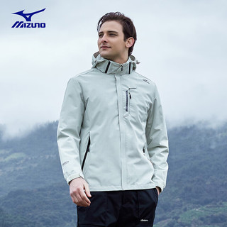 美津浓（MIZUNO）户外休闲夹克男女春秋薄款防风防水外套RTA2CC3103 雾莲白 4XL