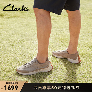 Clarks 其乐 男女同款跑鞋潮流舒适透气轻量缓震运动鞋四季款鞋 淡灰色-男款 261761587  39.5