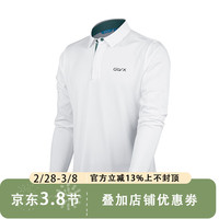 GLVX高尔夫服装男装长袖POLO衫休闲衣服男士上衣户外运动弹力球衣 W1白色 L