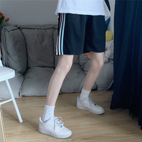 风采兔 ins超火运动短裤女夏韩版潮宽松显瘦百搭薄款阔脚休闲五分裤 黑色 M